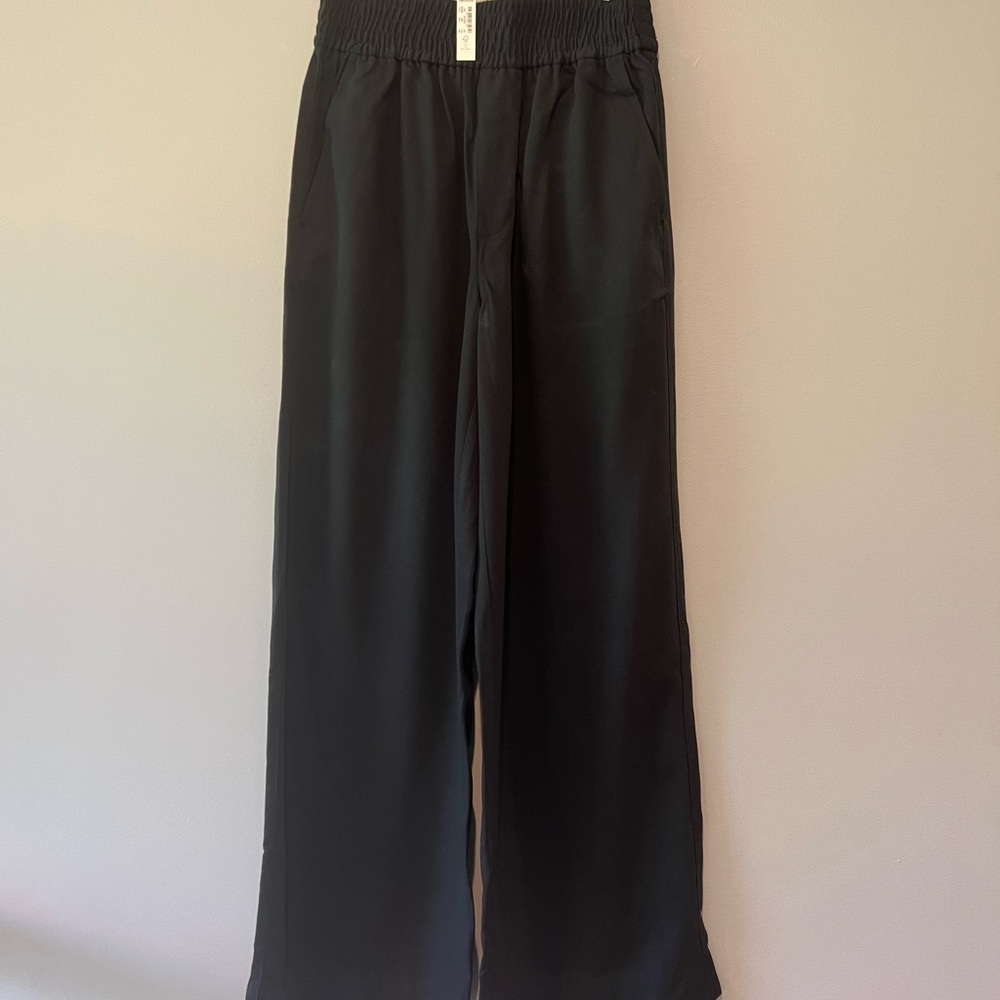 Madewell drapeweave Carley wide leg pants size xxs in black